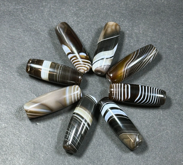 Natural Botswana Agate-Barrel 40x13mm
