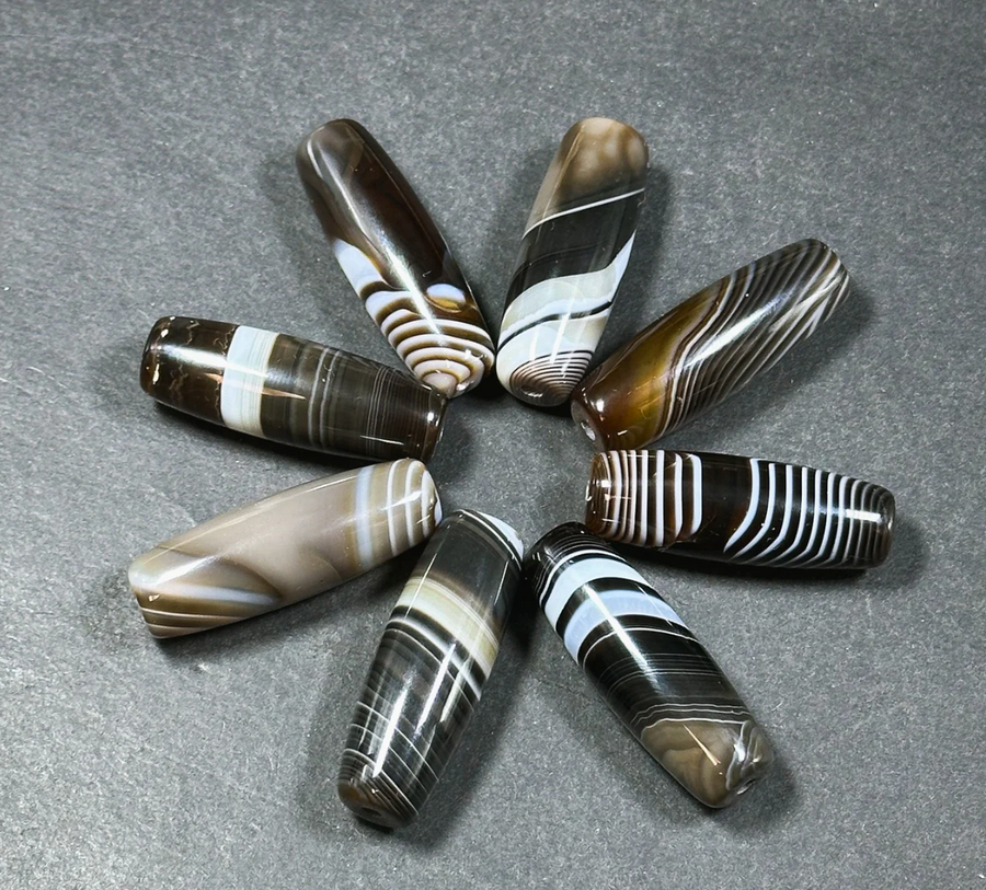 Natural Botswana Agate-Barrel 40x13mm
