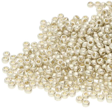 Czech 11/0 Seed Beads- Silver Metallic