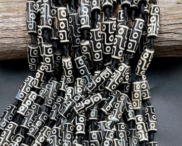 Black & White Eye Bead Agate-Barrel 30x11mm