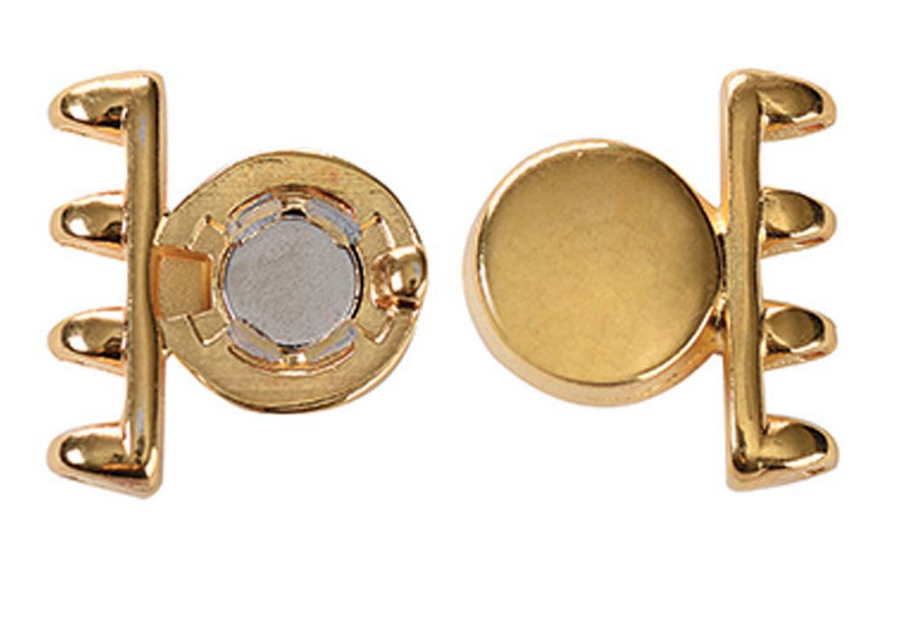 Cymbal Ateni IV SuperDuo Magnetic Clasp- 24kt Gold Plate