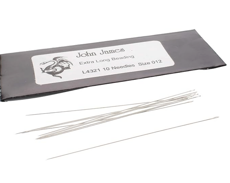 Extra Long English Beading Needles, Size 12-10 Pack