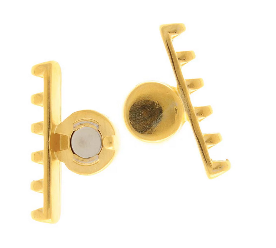 Cymbal Ateni VI SuperDuo Magnetic Clasp- 24kt Gold Plate