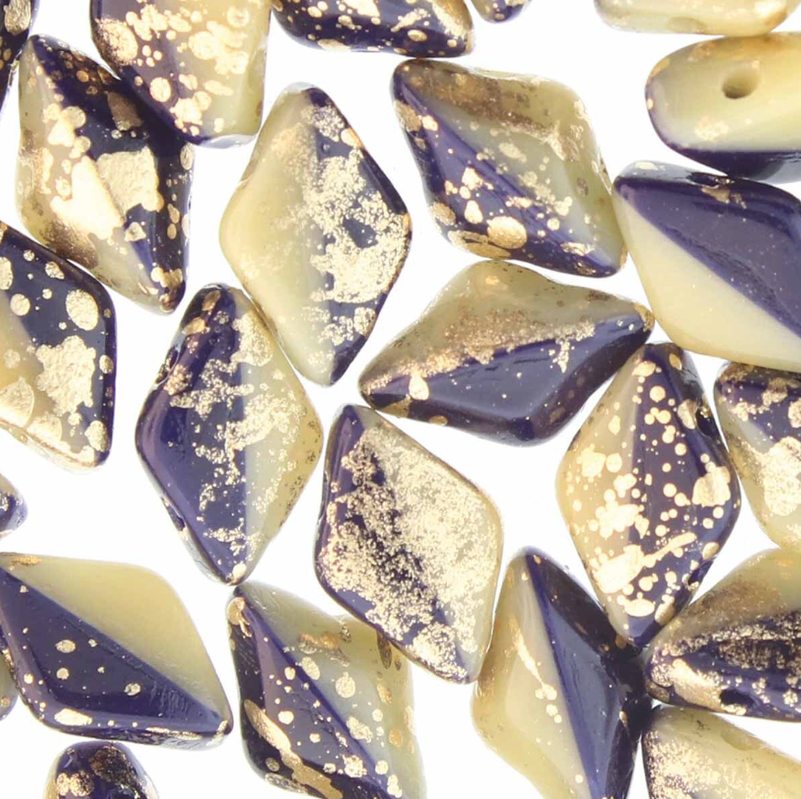 GemDuos Duet- Navy Ivory Gold Splash