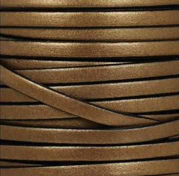 Metallic Brown- 5mm Strap Leather by the Yard