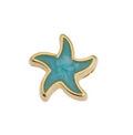 Starfish Bead- Turquoise Gold Plate