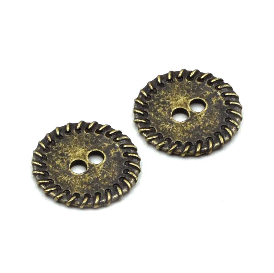 Sew What Button- Antique Brass