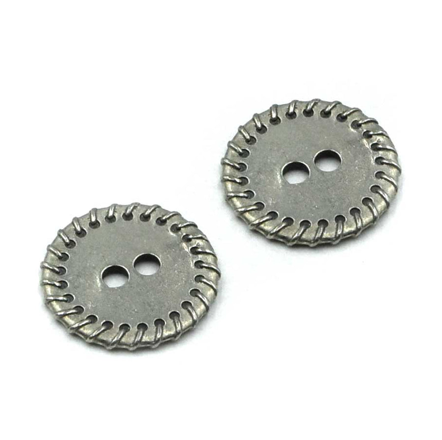 Sew What Button- Antique Pewter
