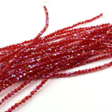 beadshopSTUDIO Vintage Glass Siam AB Faceted Bicone