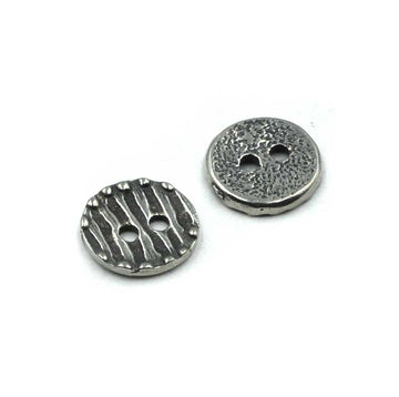 Silly Stripes Button- Antique Pewter