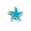 Starfish Bead- Turquoise Silver Plate
