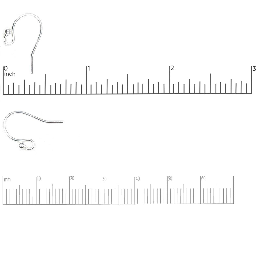 Sterling Silver 2mm Dot Ear Wires (1 pair)