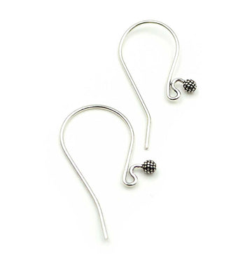 Sterling Silver Rounded Ear Wires (1 Pair)
