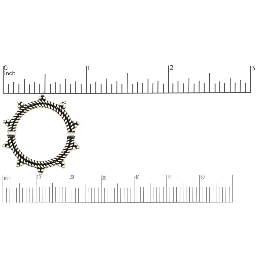 Sterling Silver Round Decorative Bead Frame