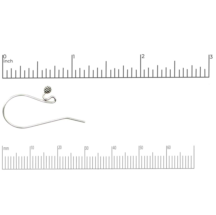 Sterling Silver Rounded Ear Wires (1 Pair)