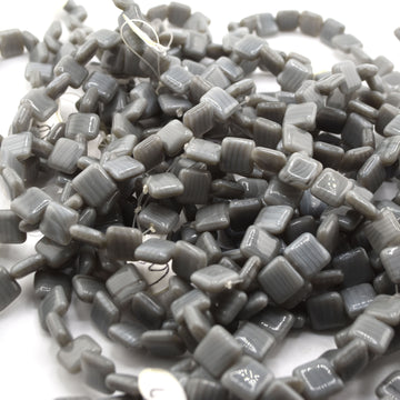 beadshopSTUDIO Vintage GlassThin Grey/Crystal Rectangle
