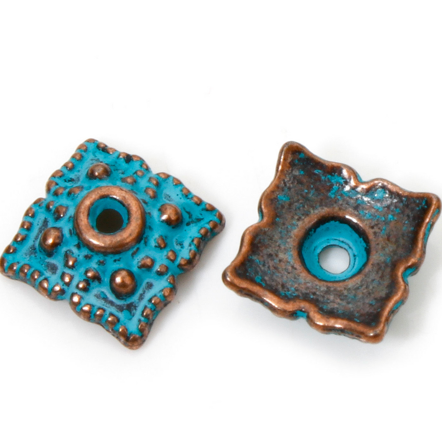 Tile Caps, 8mm- Antique Copper Patina (12 Pieces) – Beadshop.com