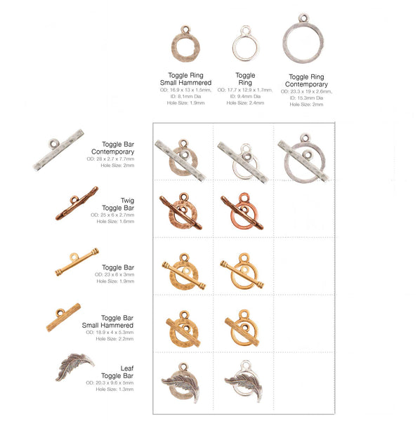 Contemporary Toggle Bar- Antique Silver – Beadshop.com