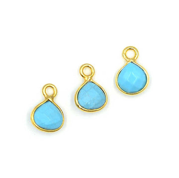 Turquoise 18k Gold Vermeil Bezel Briolette