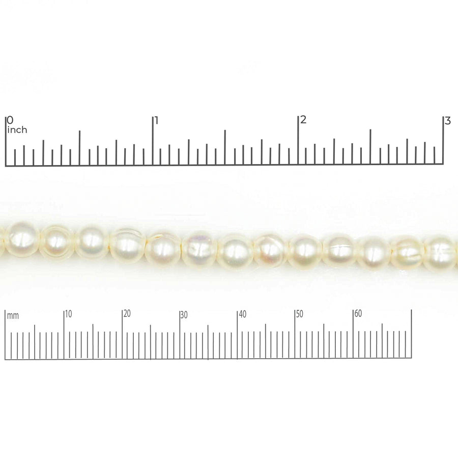 Large Hole Pearls- White Potato, 6-7mm