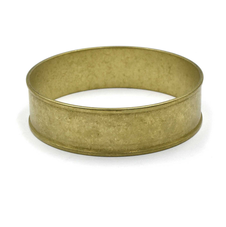 Wide Channel Brass Bangle
