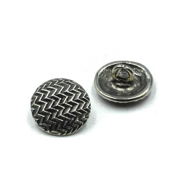 Zig Zag Button- Antique Pewter