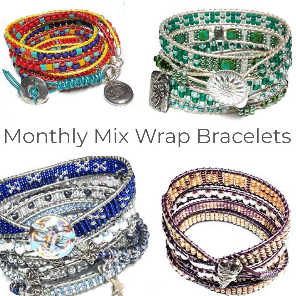A Year of Monthly Mix Wrap Bracelets