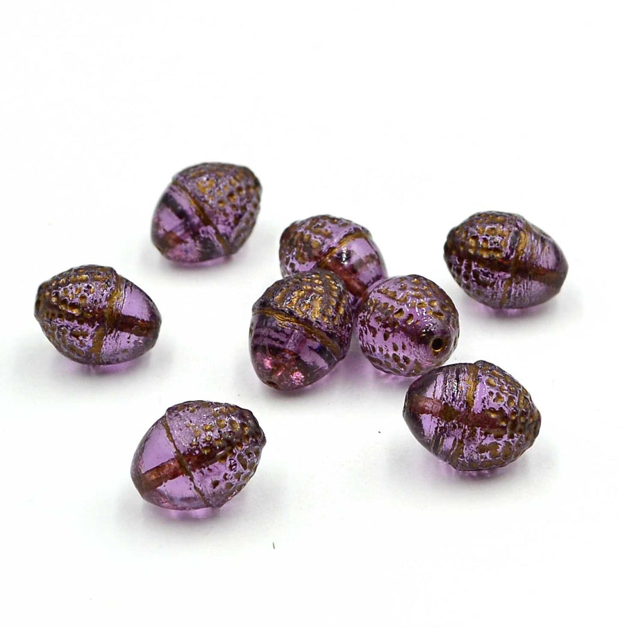 Acorns- Purple, Bronze Wash