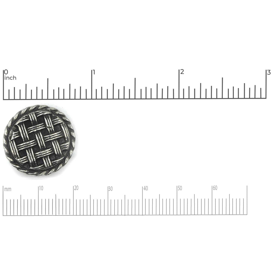 Basketweave Button- Antique Pewter