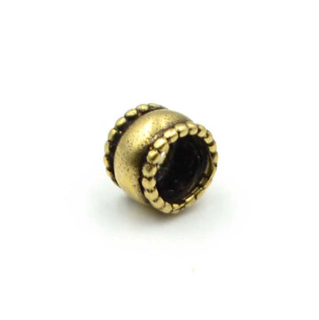 Beaded Edge Tube- Antique Brass