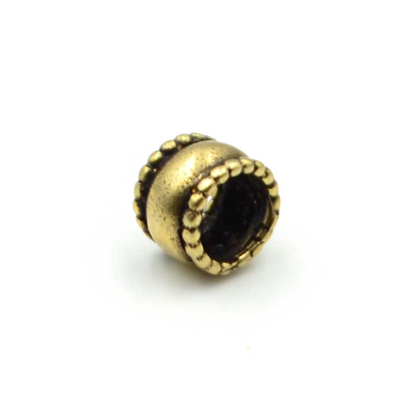 Beaded Edge Tube- Antique Brass