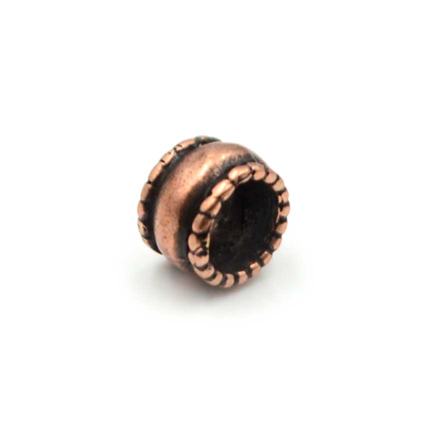 Beaded Edge Tube- Antique Copper