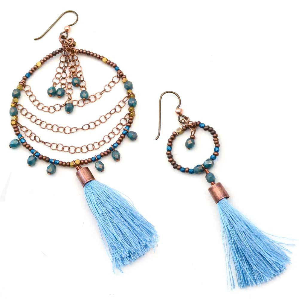 Boho Earring Copper & Denim