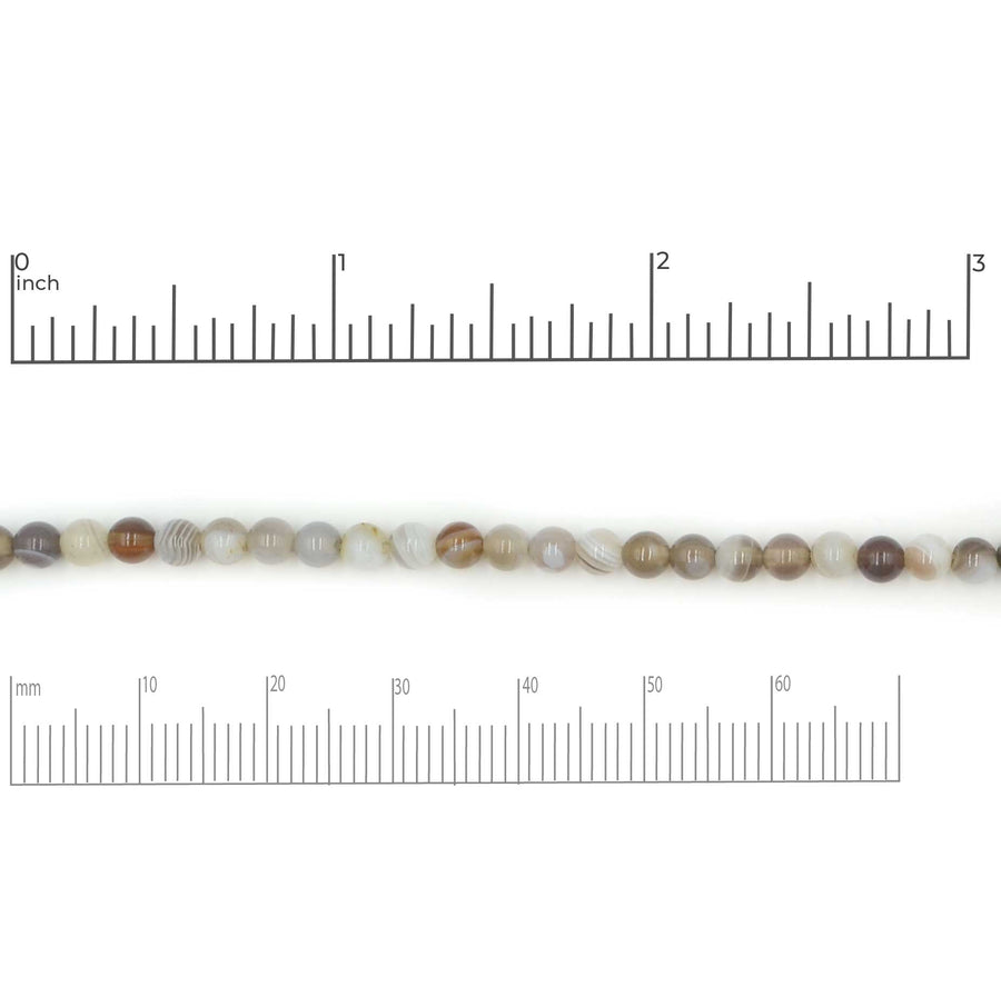 Botswana Agate- 4mm Rounds