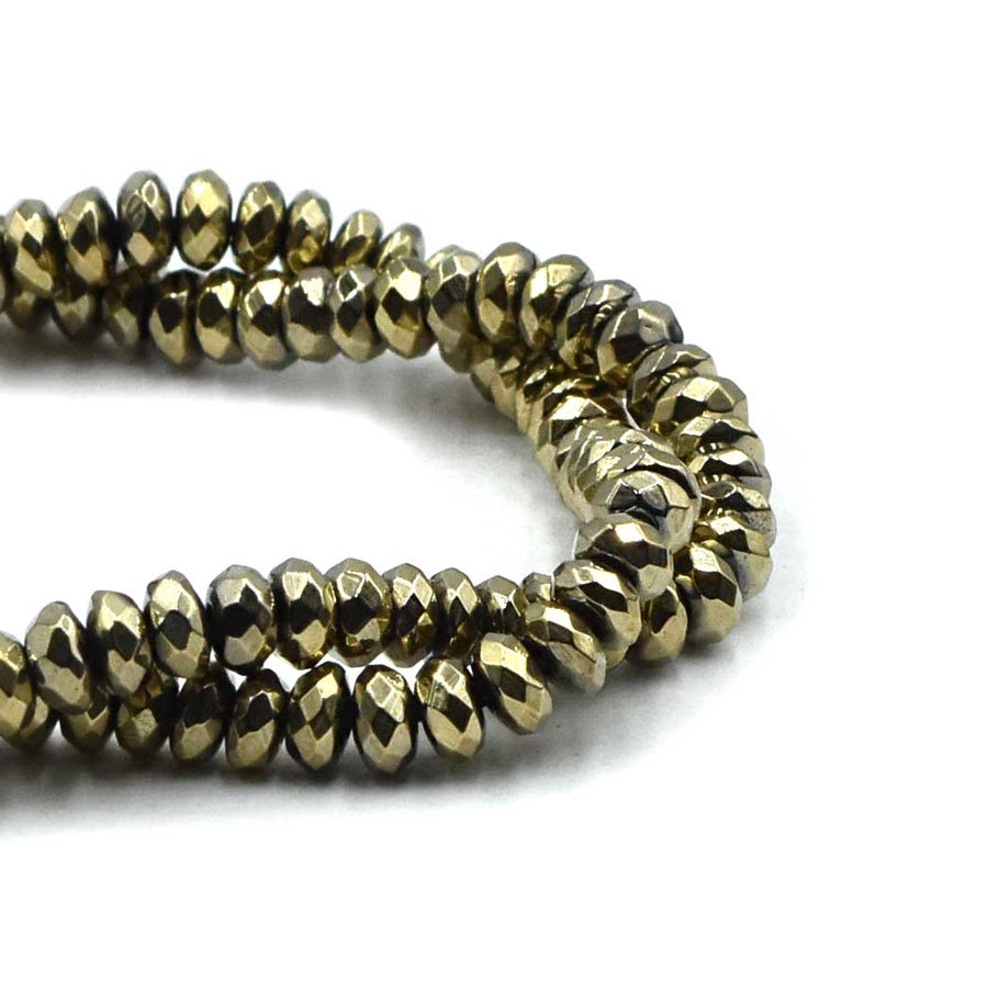 Bronzed Hematite Faceted Rondelles