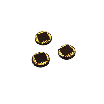 Brown and Gold VINTAGE Glass Cabochon