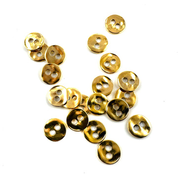 Hammered Round Button- Gold