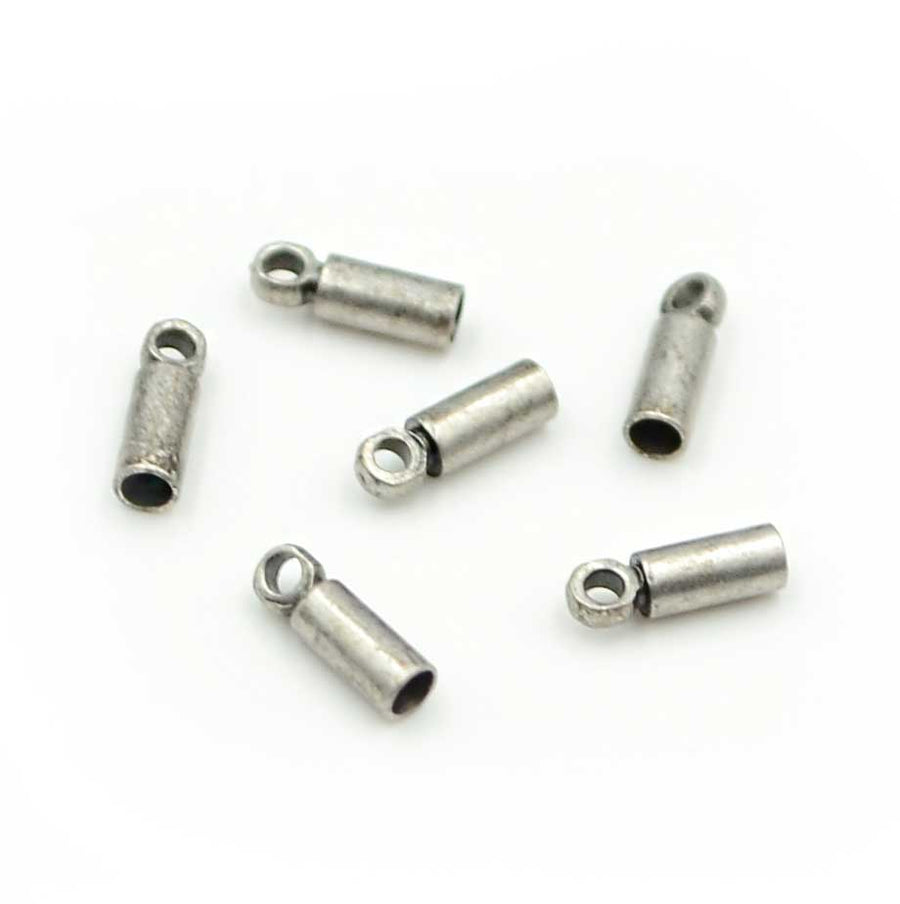 Elementary End Caps, 1mm- Antique Silver (6 pieces)