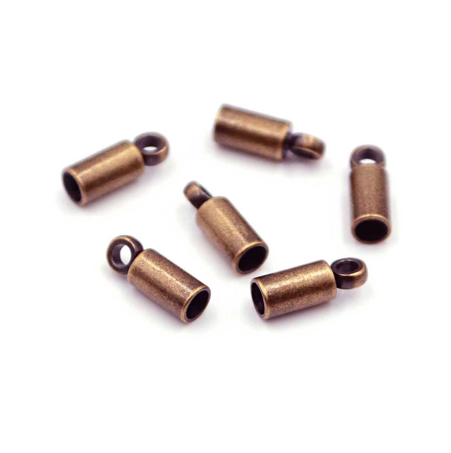 Elementary End Caps, 2mm- Antique Copper (6 pieces)