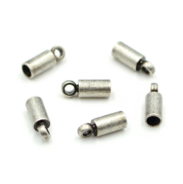 Elementary End Caps, 2mm- Antique Silver (6 pieces)