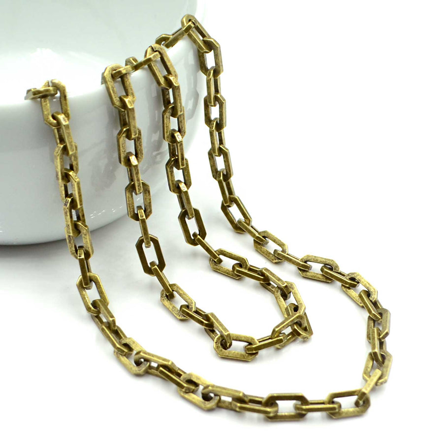 Nouveau- Antique Brass Chain by the Foot