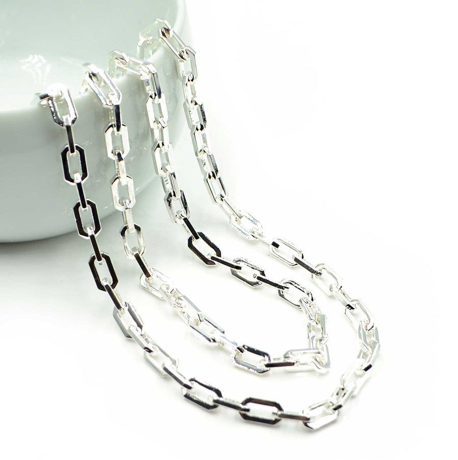 Nouveau- Bright Silver Chain by the Foot