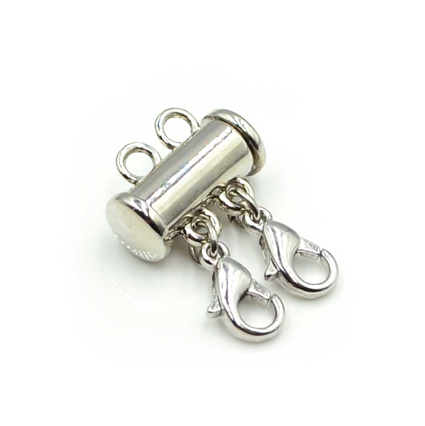 Layering Clasp, Cylinder 2 Hook- Silver