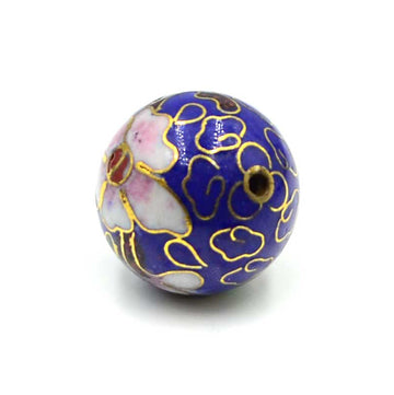 Cloisonné Bead- Blue Round