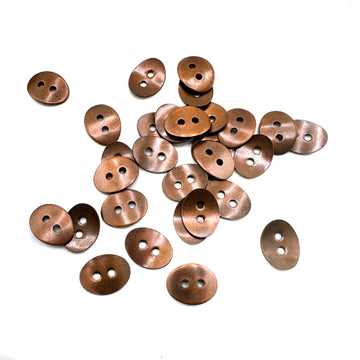Curved Oval Button- Antique Copper