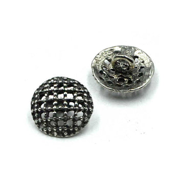 Cross Stitch Button- Antique Pewter
