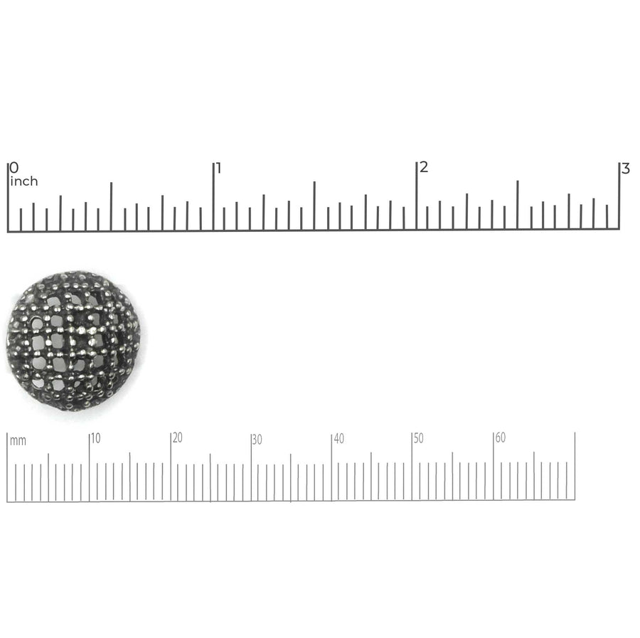 Cross Stitch Button- Antique Pewter