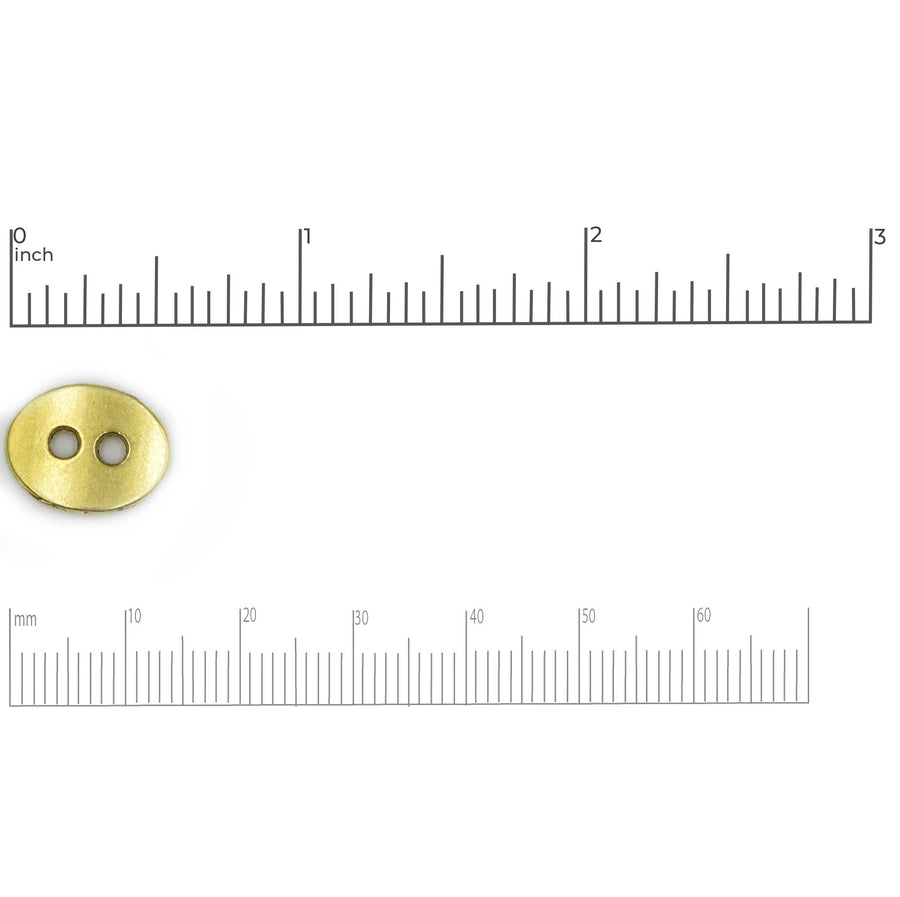 Curved Oval Button- Gold