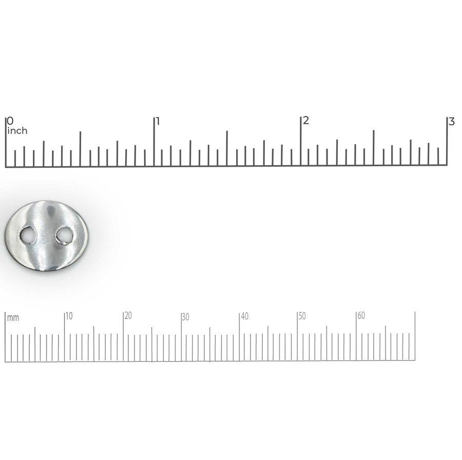 Curved Oval Button- Silver