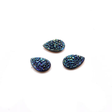 Teardrop Druzy VINTAGE Glass Cabochon
